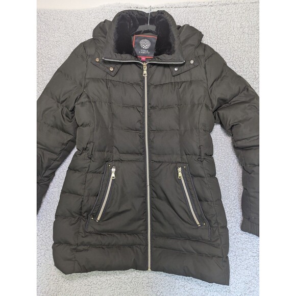 Vince Camuto Down Coat Womens Large Hooded Dark Green - Picture 1 of 9